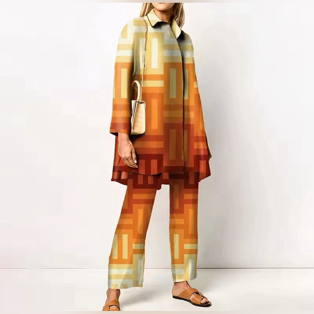 Kente Shirt Set for Women Ankara Shirt and Pants Outfits Long Sleeve  L:Eu :M Us